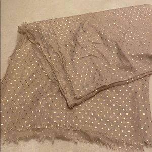 Beige and Gold Polka Dot Scarf